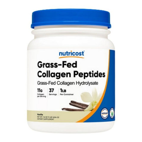 Nutricost, Grass-Fed Collagen Hydrolysate Powder Vanilla, 1 Lb
