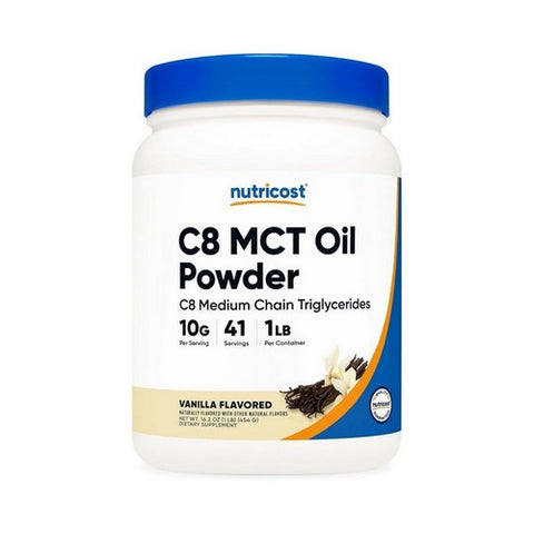 Nutricost, C8 MCT Oil Powder Vanilla, 1 Lb