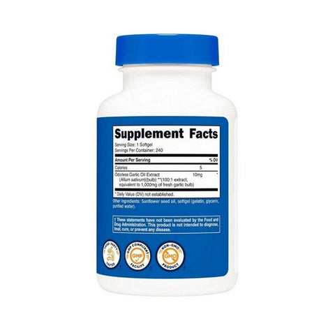 Nutricost, Garlic Softgels, 1000 Mg, 240 Count Nutricost