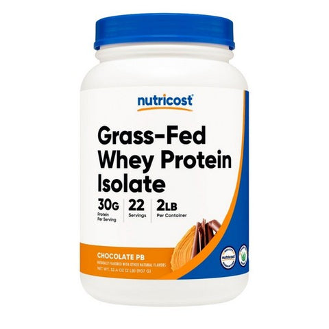 Nutricost, Grass-Fed Whey Protein Isolate Powder Chocolate Peanut Butter, 2 Lbs