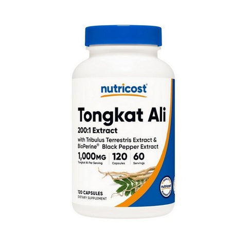 Nutricost, Tongkat Ali 200:1 Capsules, 1000 Mg, 120 Count