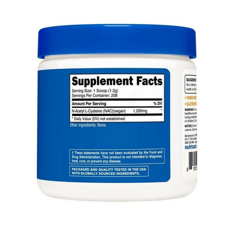 Nutricost, N-Acetyl L-Cysteine Powder Vegan, 250 Grams