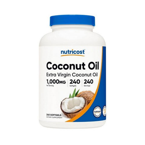 Nutricost, Extra Virgin Coconut Oil, 1000 Mg, 240 Count