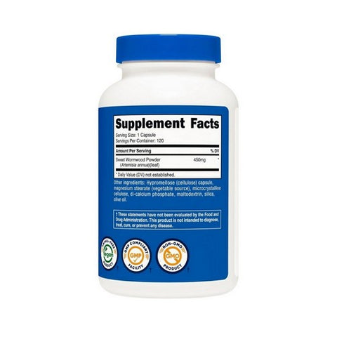 Nutricost, Wormwood Capsules, 450 Mg, 120 Count