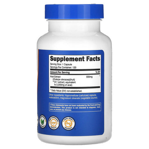 Nutricost, Acai Capsules, 550 Mg, 120 Count