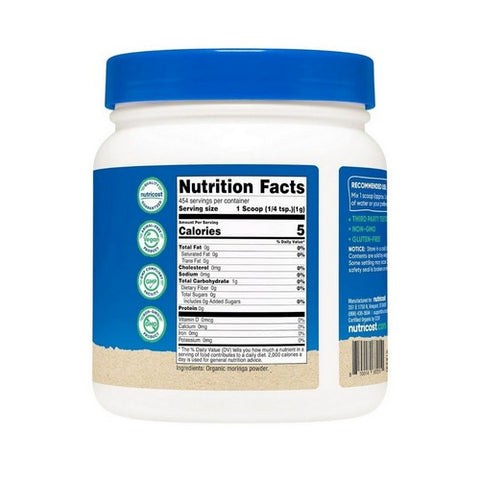Nutricost, Organic Moringa Powder, 1 Lb
