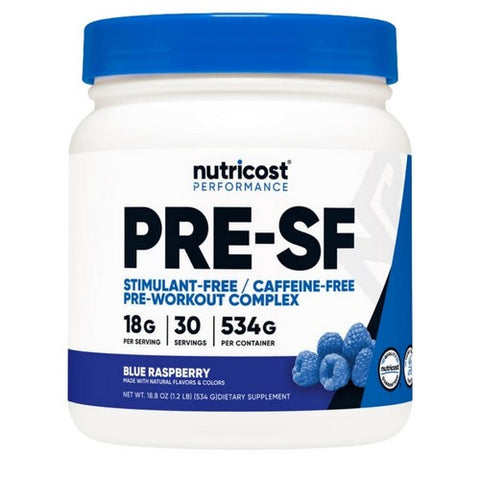 Nutricost, Stim-Free Pre-Workout Powder Blue Raspberry, 30 Serving