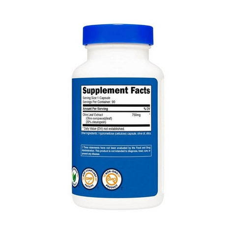 Nutricost, Olive Leaf Extract, 750 Mg, 90 Caps