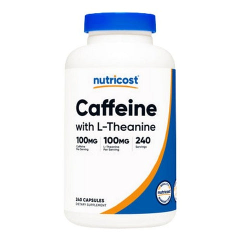 Nutricost, Caffeine + Theanine Capsules, 100 Mg, 240 Count