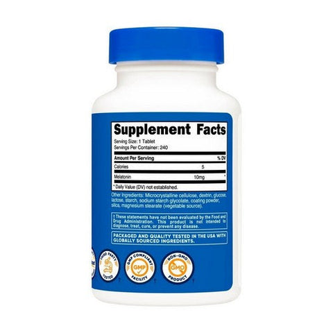 Nutricost, Melatonin Tablets, 10 Mg, 240 Count Nutricost