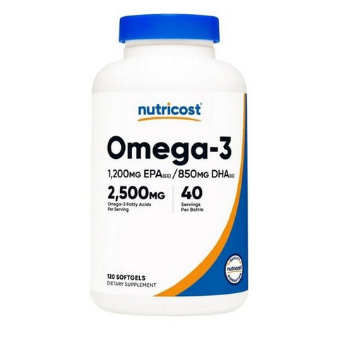 Nutricost, Omega-3 Softgels, 2500 Mg, 120 Count