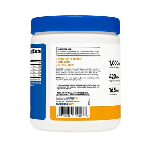 Nutricost, Calcium Magnesium Zinc D3 Powder Peach Mango, 30 Serving