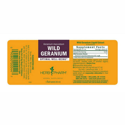 Herb Pharm, Wild Geranium, 1 Oz Herb Pharm