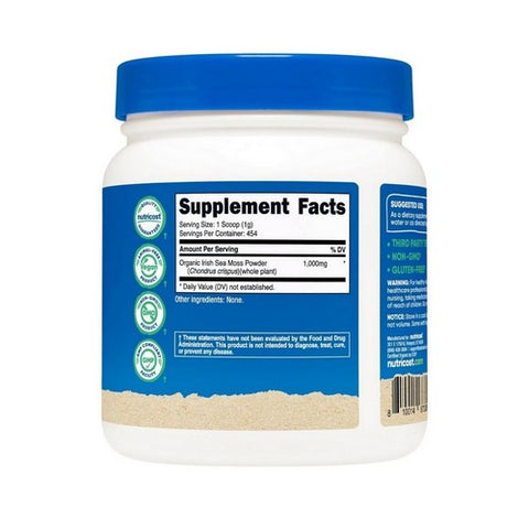 Nutricost, Organic Irish Sea Moss Powder Unflavoured, 1 Lb