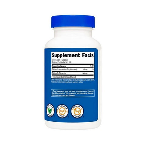 Nutricost, Calcium D-Glucarate Capsules, 500 Mg, 120 Count