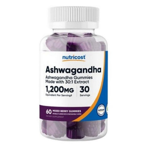 Nutricost, Ashwagandha Gummies, 1200 Mg, 60 Count