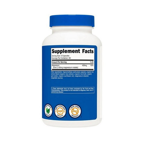 Nutricost, Magnesium Malate, 420 Mg, 180 Count