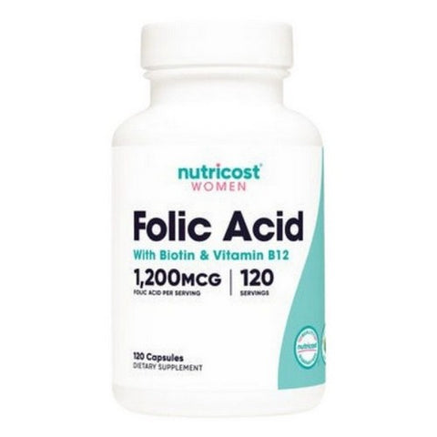 Nutricost, Folic Acid for Women Capsules, 1200 Mcg, 120 Count