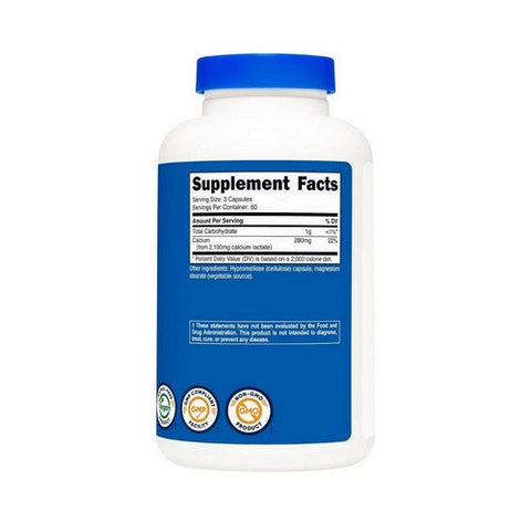 Nutricost, Calcium Lactate Capsules, 2100 Mg, 180 Count Nutricost