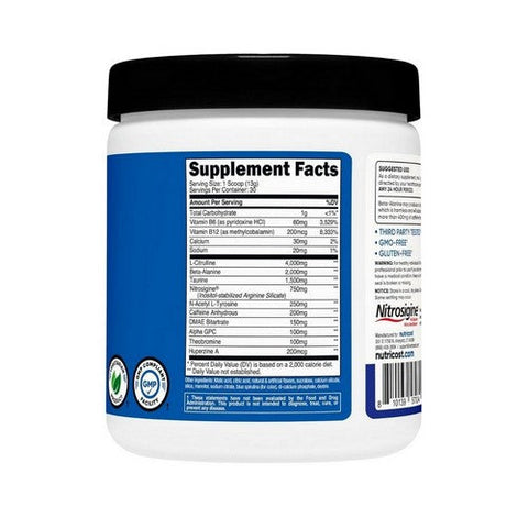 Nutricost, Performance Pre-Workout Complex Blue Raspberry, 200 Mg, 13.8 Oz Nutricost