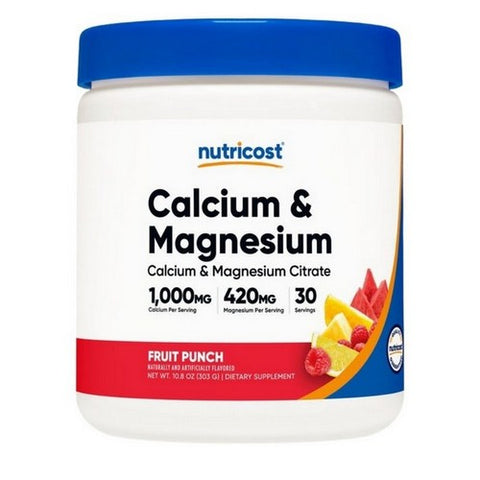 Nutricost, Calcium Citrate Magnesium Citrate Powder Fruit Punch, 1000 Mg/420 Mg, 30 Serving