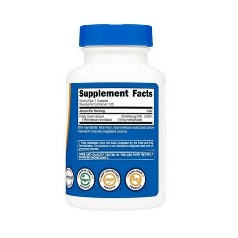 Nutricost, L-Methylfolate Capsules, 15 Mg, 120 Count Nutricost