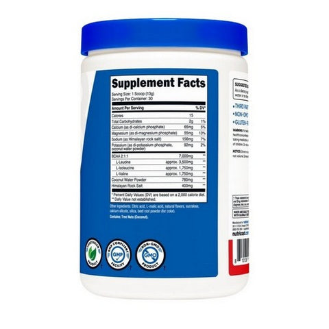 Nutricost, BCAA + Hydration Powder Fruit Punch, 30 Serving