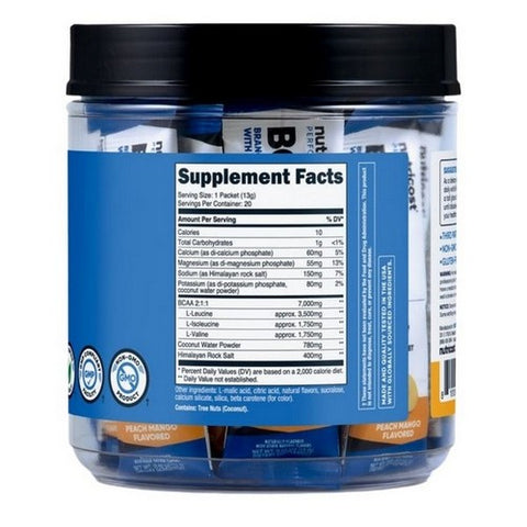 Nutricost, BCAA + Hydration Stickpacks Peach Mango, 20 Sticks