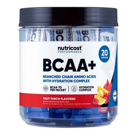 Nutricost, BCAA + Hydration Stickpacks Fruit Punch, 20 Sticks