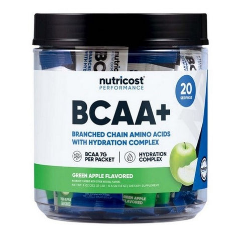 Nutricost, BCAA + Hydration Stickpacks Green Apple, 20 Sticks