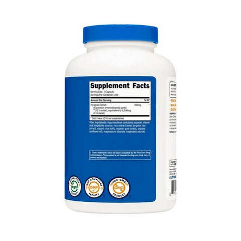 Nutricost, Horsetail Extract Capsules, 5,500 Mg, 240 Count