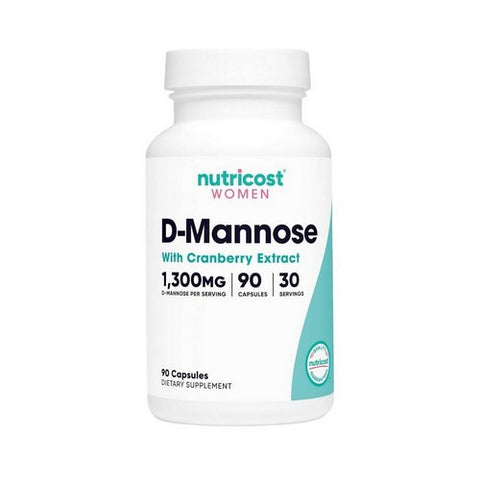 Nutricost, D-Mannose With Cranberry For Women Capsules, 1300 Mg, 90 Count