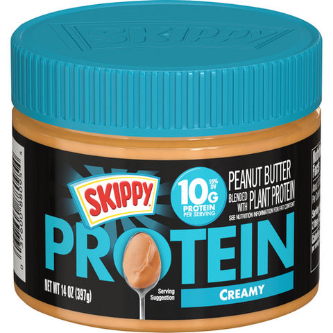 Skippy, Peanut Butter Blended With Plant Protein Creamy, 14 Oz (Case Of 6)