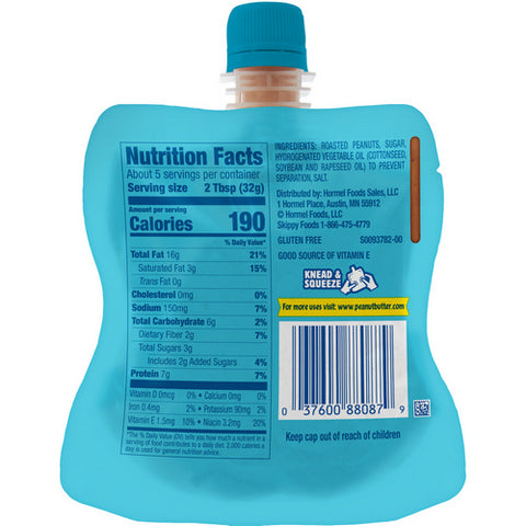 Skippy, Creamy Peanut Butter Squeeze Pouch, 6 Oz (Case Of 6)
