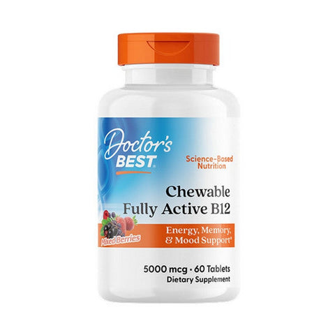 Doctors Best, Chewable Fully Active B12 Mixed Berries, 5,000 Mcg, 60 Tablets Doctors Best