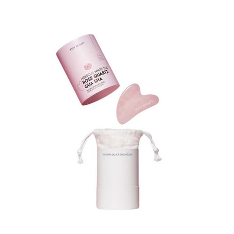 ESW Beauty, Hibiscus White Tea Rose Quartz Gua Sha, 1 Count