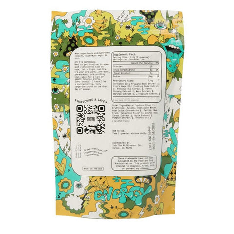 SuperMush, Daily Energy Mushroom Vegan Supplement, 60 Gummies