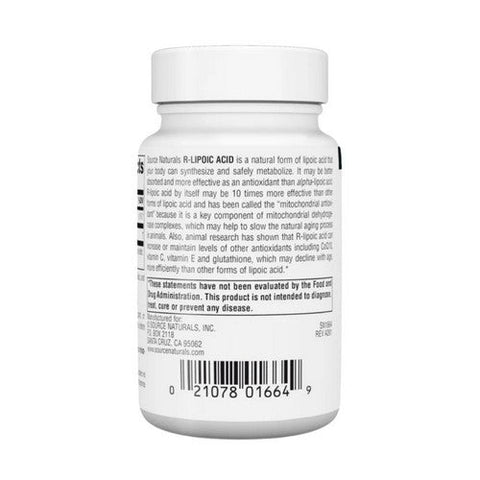 Source Naturals, R-Lipoic Acid, 100 MG, 60 Tabs Source Naturals