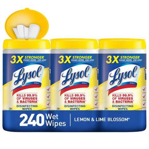 Lysol, Lysol Lemon And Lime Disinfecting Wipes, 240 Count (Case Of 2)