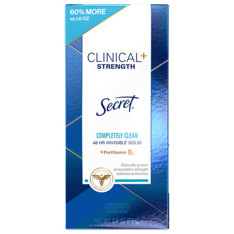 Secret, Secret Clinical Invisible Solid Completely Clean Deodorant, 2.6 Oz (Case Of 3)
