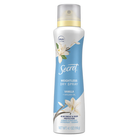 Secret, Secret Dry Spray Antiperspirant Deodorant Vanilla, 4.1 Oz (Case Of 3)