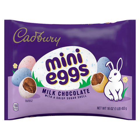 Cadbury, Mini Eggs Milk Chocolate With A Crisp Sugar Shell Candy Easter Bag, 16 Oz (Case Of 24)