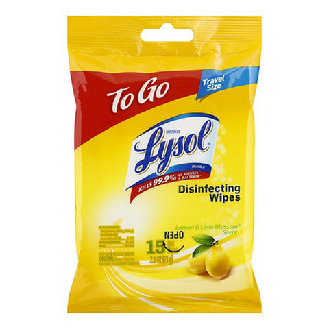 Lysol, Lemon And Lime Blossom Disinfecting Wipes, 15 Count (Case Of 24)