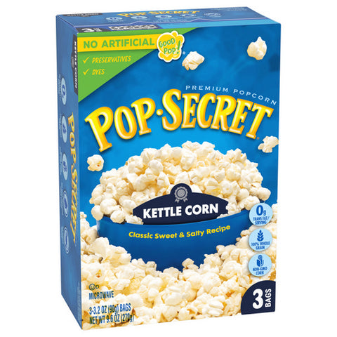 Pop Secret, Popcorn Kettle Corn Microwave Bags, 9.6 Oz (Case Of 6)