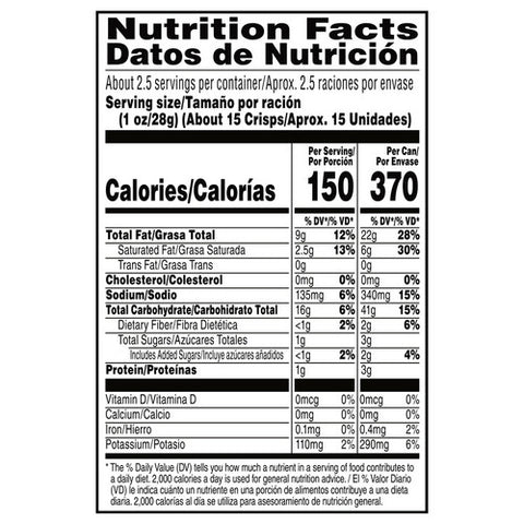 Pringles, Grab And Go BBQ Flavored Potato Crisps, 2.5 Oz (Case Of 12)