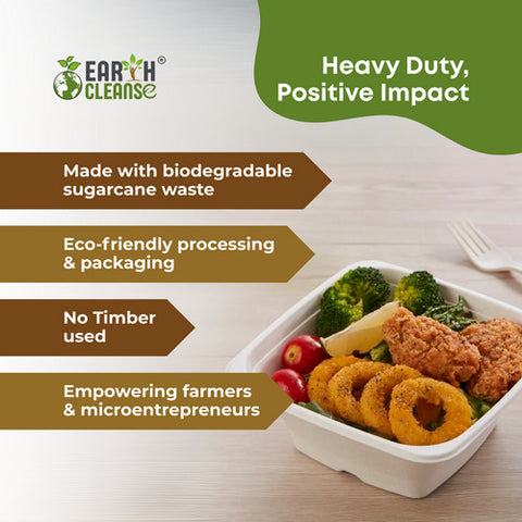 Earth Cleanse, Square Bagasse Bowls Premium, 3200 Pack (160 Ml / 5.4 Oz)