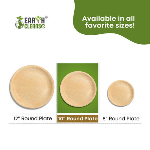 Earth Cleanse, Areca Palm Leaf Round Plates 10 Inches, Pack of 200