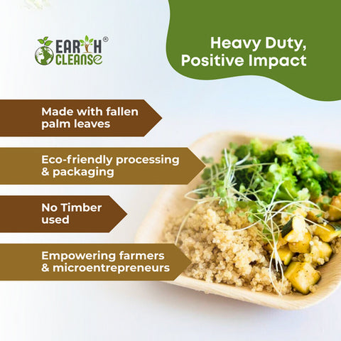 Earth Cleanse, Areca Palm Leaf Square Bowls 4-Inch, Pack of 800