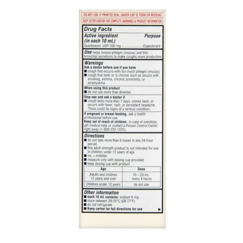 Foster And Thrive, Adult Tussin Guaifenesin Oral Solution Usp, 4 Oz Foster And Thrive