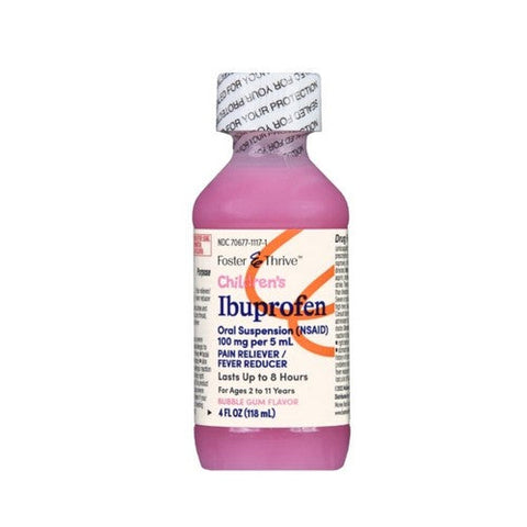 Foster And Thrive, Children's Ibuprofen Bubble Gum, 100 Mg, 4 Oz Foster And Thrive